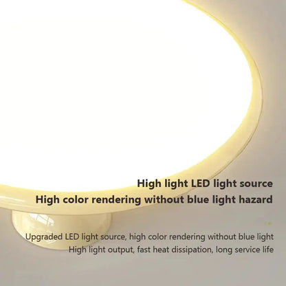 Modern cream & red iron nordic ceiling light bedroom fan