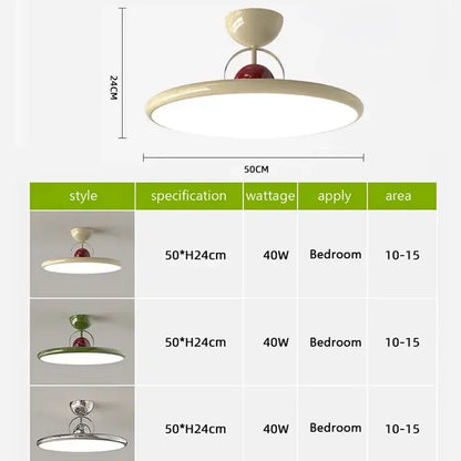 Modern cream & red iron nordic ceiling light bedroom fan
