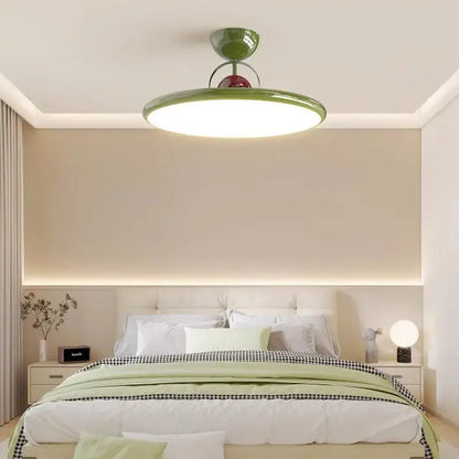 Modern cream & red iron nordic ceiling light bedroom fan