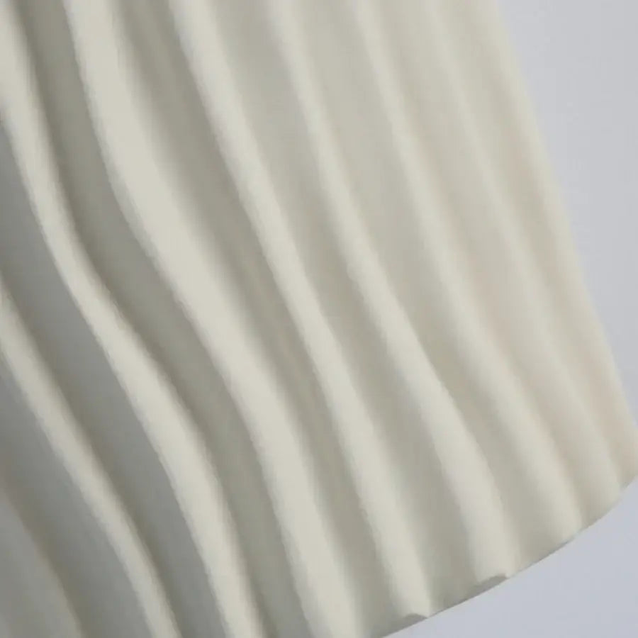Modern cream ridged ceramic double led wall lamp bathroom light