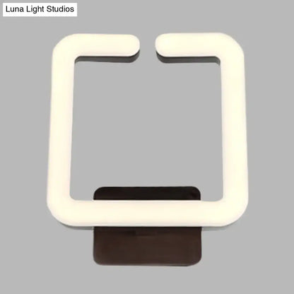 Modern cream square wall sconce bedroom warm white light