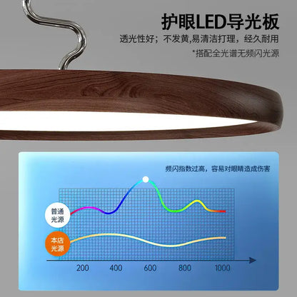 Modern cream style aluminum led chandelier dark wood living room light