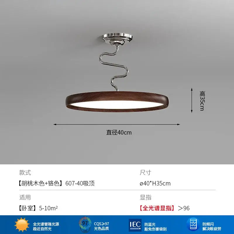Modern cream style aluminum led chandelier dark wood living room light