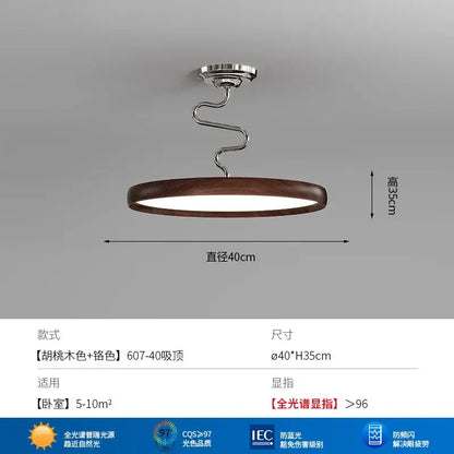Modern cream style aluminum led chandelier dark wood living room light