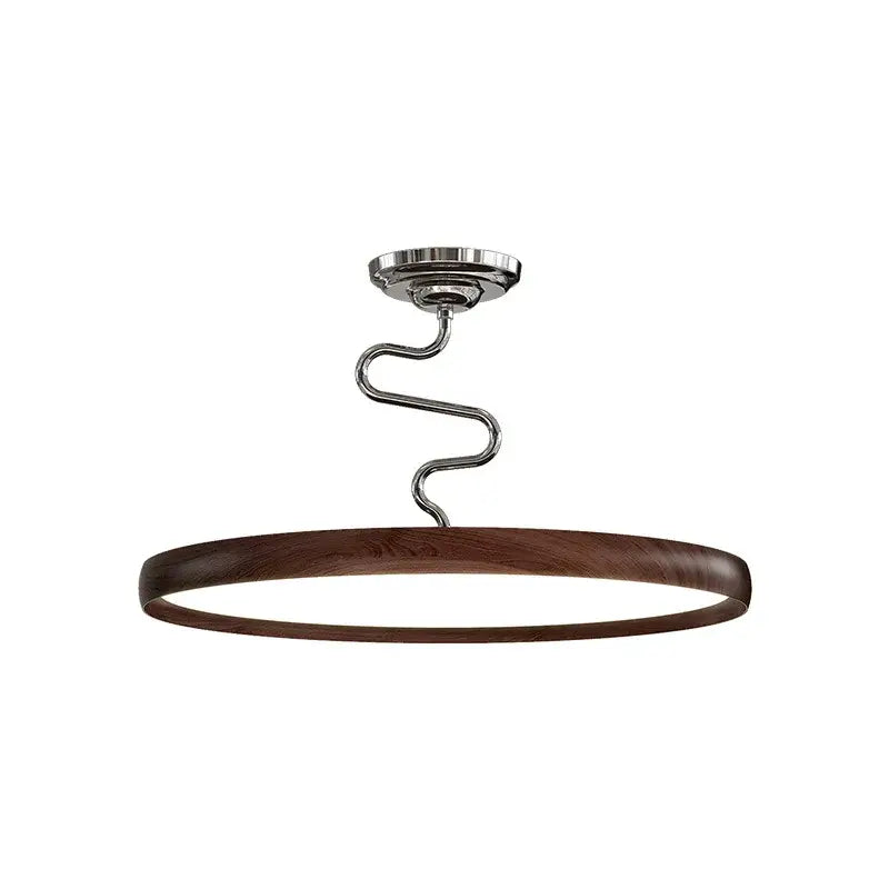 Modern cream style aluminum led chandelier dark wood living room light