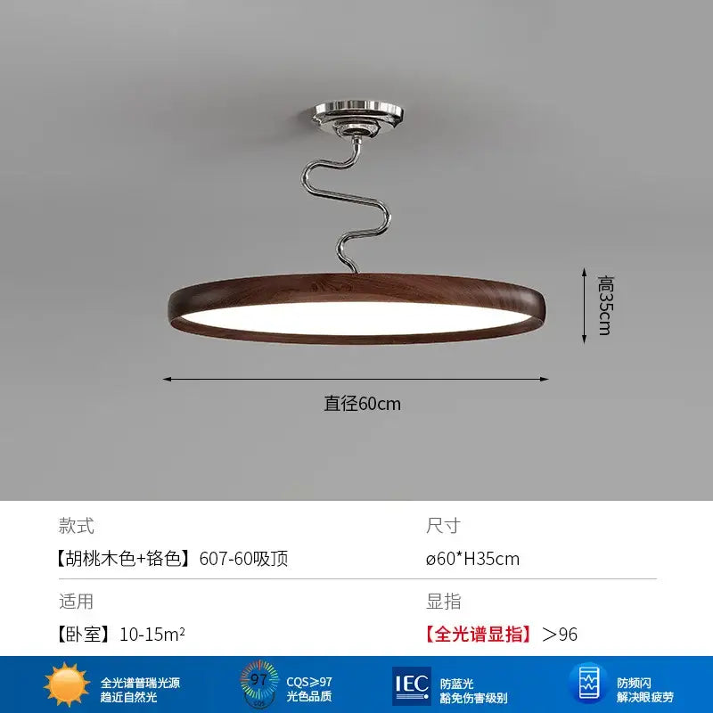 Modern cream style aluminum led chandelier dark wood living room light