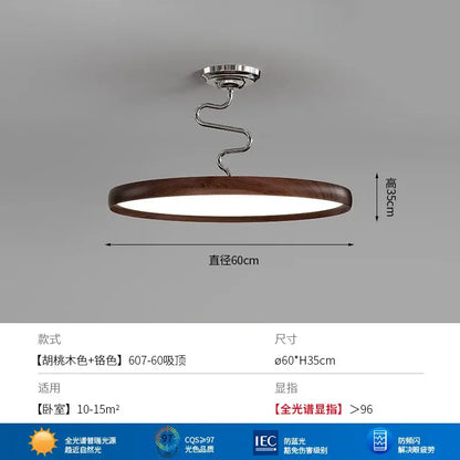 Modern cream style aluminum led chandelier dark wood living room light