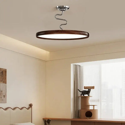 Modern cream style aluminum led chandelier dark wood living room light