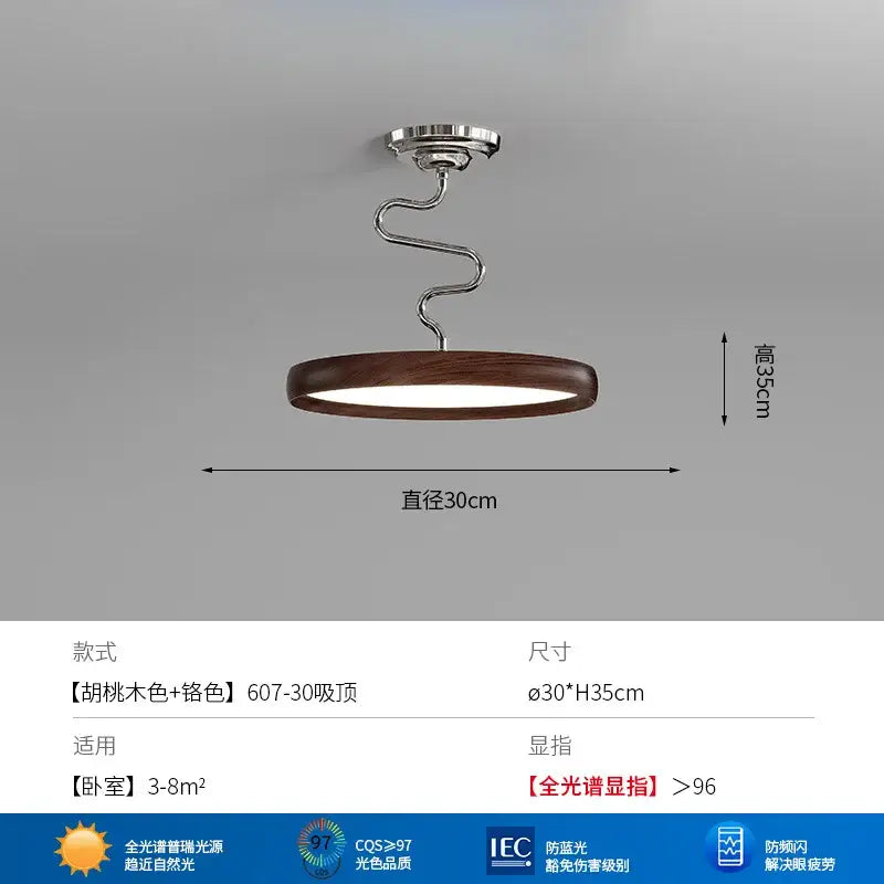 Modern cream style aluminum led chandelier dark wood living room light