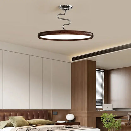 Modern cream style aluminum led chandelier dark wood living room light