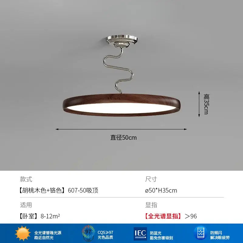 Modern cream style aluminum led chandelier dark wood living room light