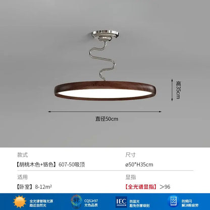 Modern cream style aluminum led chandelier dark wood living room light
