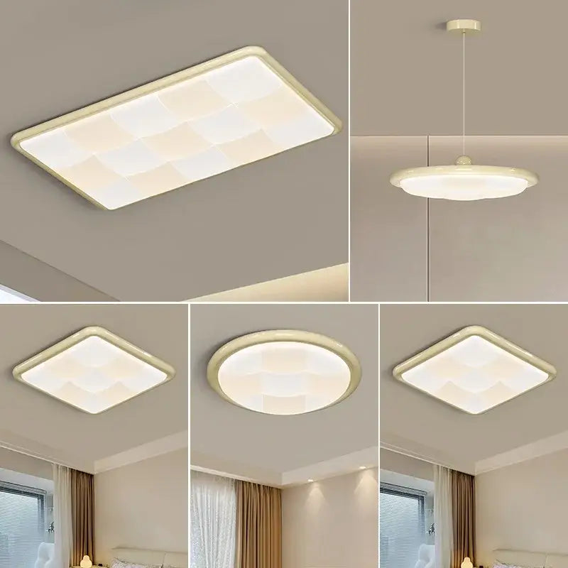 Modern cream style led ceiling lights living room geometric decor