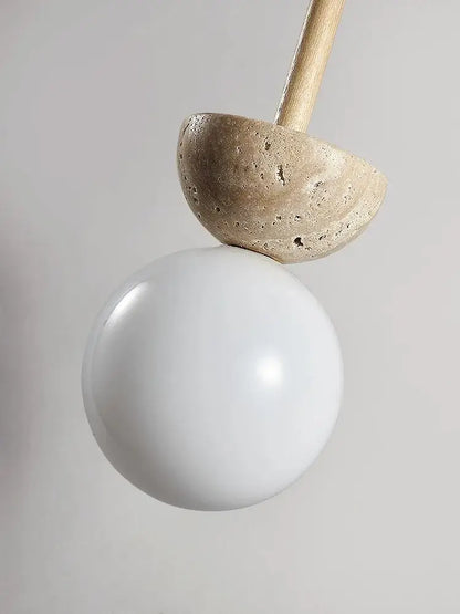 Modern cream style led pendant lamp beige stone bedroom light