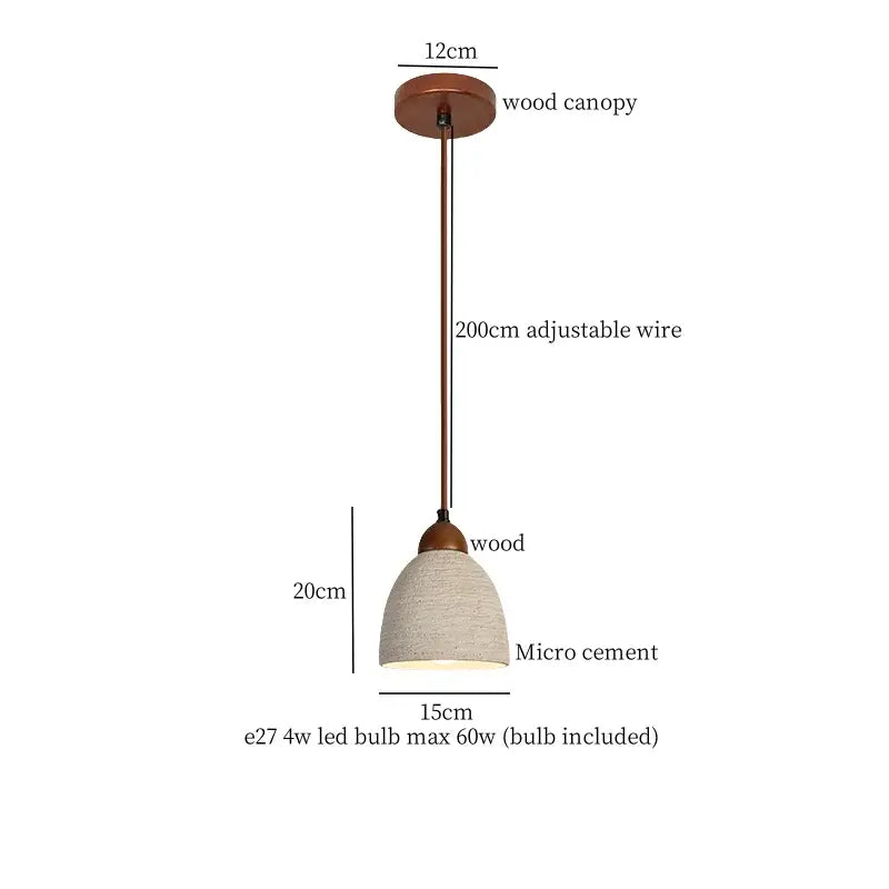 Modern cream textured glass bud micro cement pendant lamps bedroom