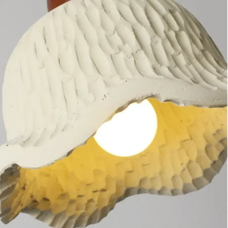 Modern cream textured glass bud micro cement pendant lamps bedroom