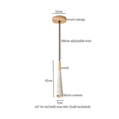 Modern cream textured glass bud micro cement pendant lamps bedroom