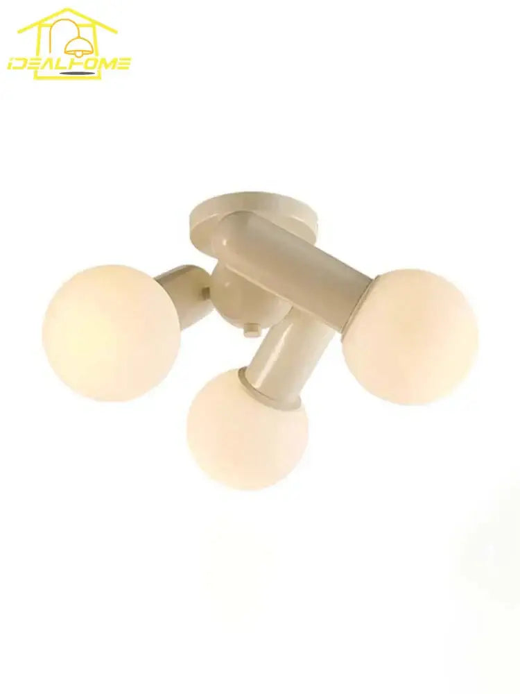 Modern cream wind led ceiling light bedroom frosted glass globe bulbs