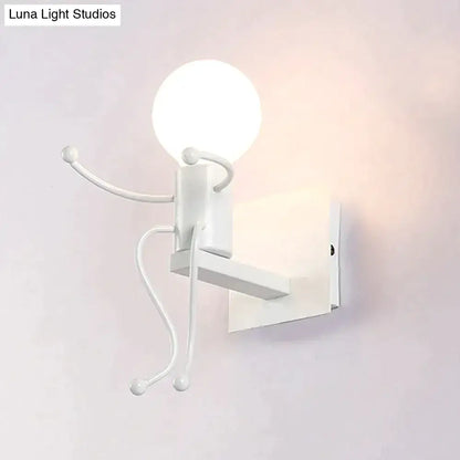 Modern creative minimalism metal robot ant wall sconce bedroom light