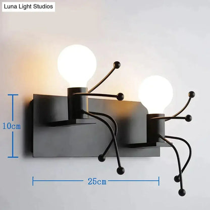 Modern creative minimalism metal robot ant wall sconce bedroom light