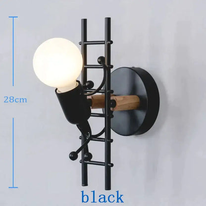 Modern creative minimalism metal robot ant wall sconce bedroom light