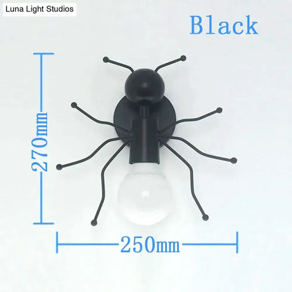 Modern creative minimalism metal robot ant wall sconce bedroom light