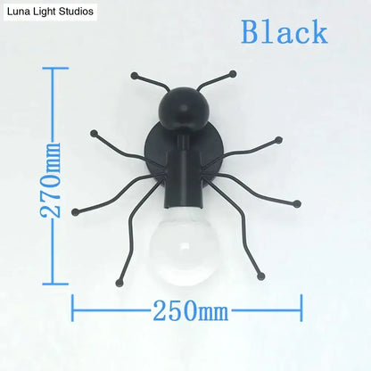 Modern creative minimalism metal robot ant wall sconce bedroom light