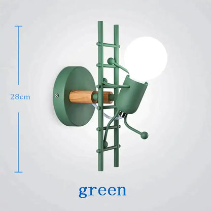 Modern creative minimalism metal robot ant wall sconce bedroom light