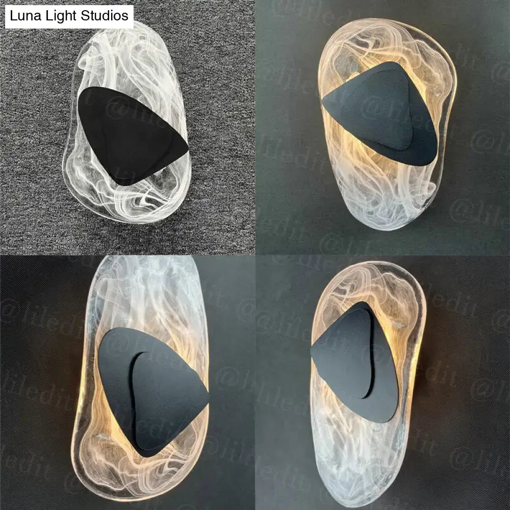 Modern creative minimalist glass wall lamp for bedroom bedside lighting