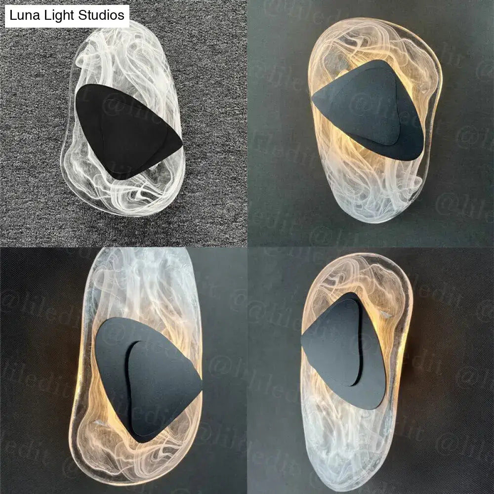 Modern creative minimalist glass wall lamp for bedroom bedside lighting