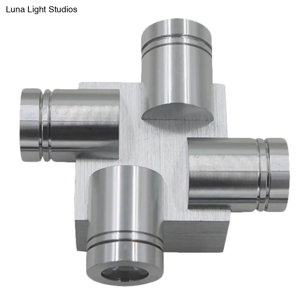 DecorBites™ Modern Cross Aluminum LED Wall Sconce Light in Vibrant Yellow, Pink, or Blue