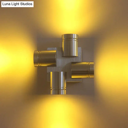 DecorBites™ Modern Cross Aluminum LED Wall Sconce Light in Vibrant Yellow, Pink, or Blue