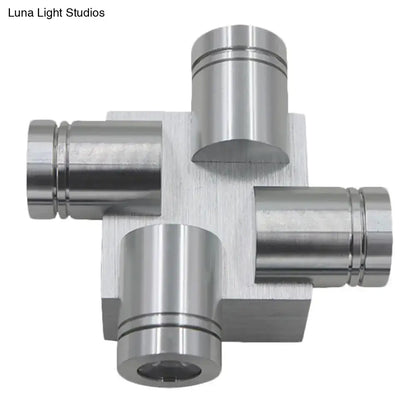 Modern cross aluminum wall mount lamp bedroom silver brushed finish