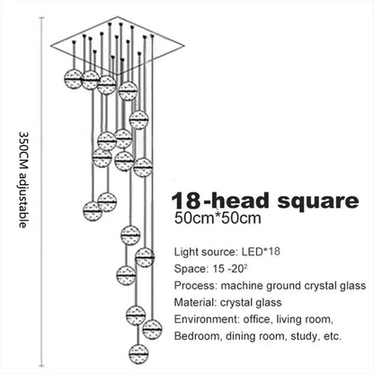 Modern crystal ball led chandelier for living room decor