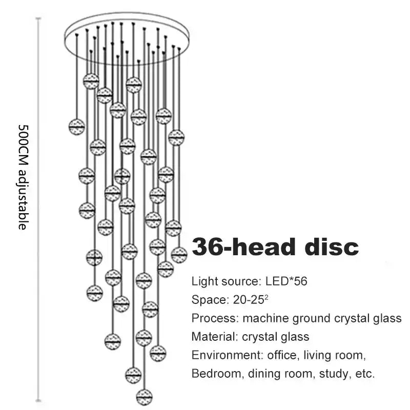 Modern crystal ball led chandelier for living room decor