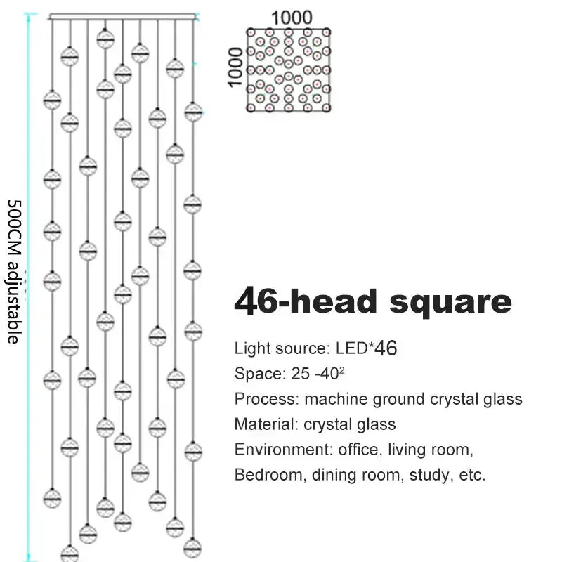 Modern crystal ball led chandelier for living room decor