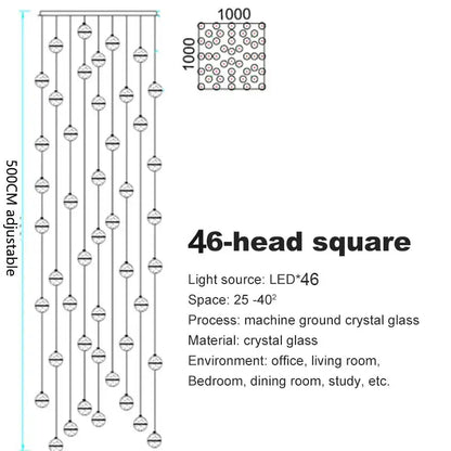 Modern crystal ball led chandelier for living room decor