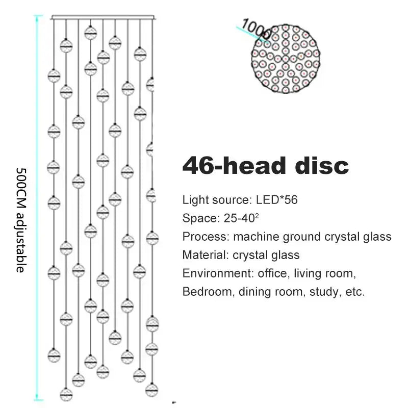 Modern crystal ball led chandelier for living room decor