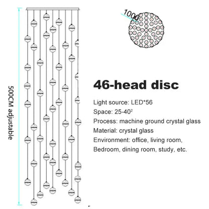 Modern crystal ball led chandelier for living room decor