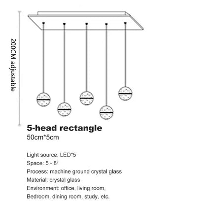 Modern crystal ball led chandelier for living room decor