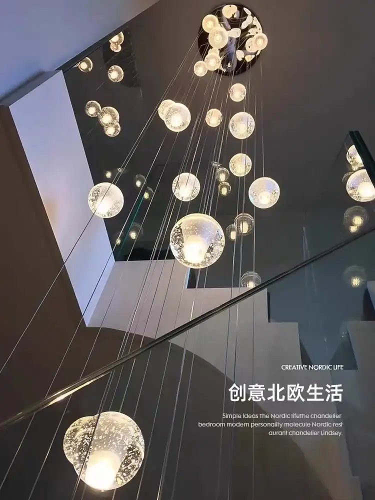 Modern crystal ball led chandelier for living room decor