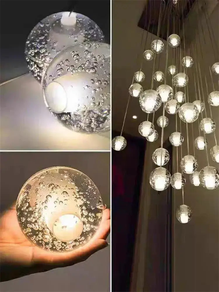 Modern crystal ball led chandelier for living room decor