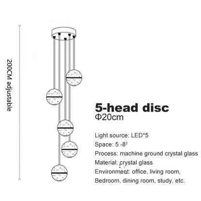 Modern crystal ball led chandelier for living room decor
