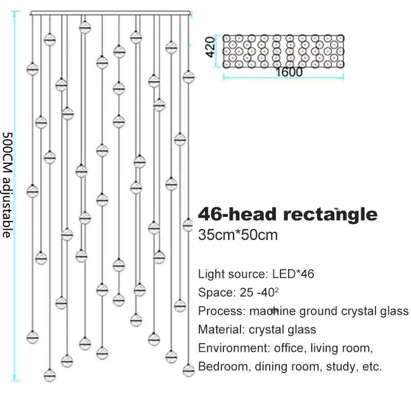 Modern crystal ball led chandelier for living room decor