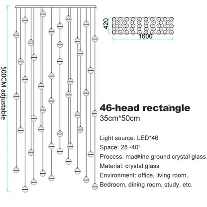 Modern crystal ball led chandelier for living room decor