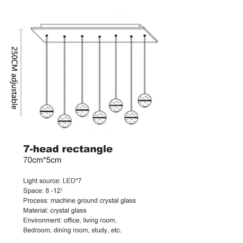 Modern crystal ball led chandelier for living room decor