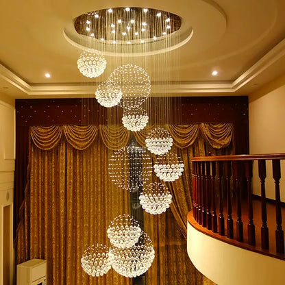 Modern crystal ball led chandelier living room pendant light