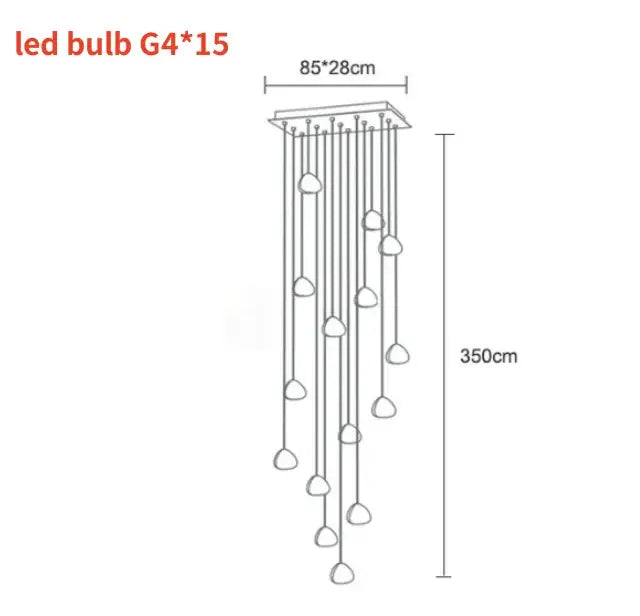 Modern crystal ball nordic led chandelier staircase pendant light