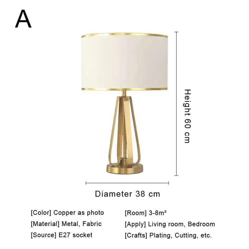 Modern crystal bedside lamp with white fabric shade bedroom light