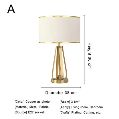 Modern crystal bedside lamp with white fabric shade bedroom light